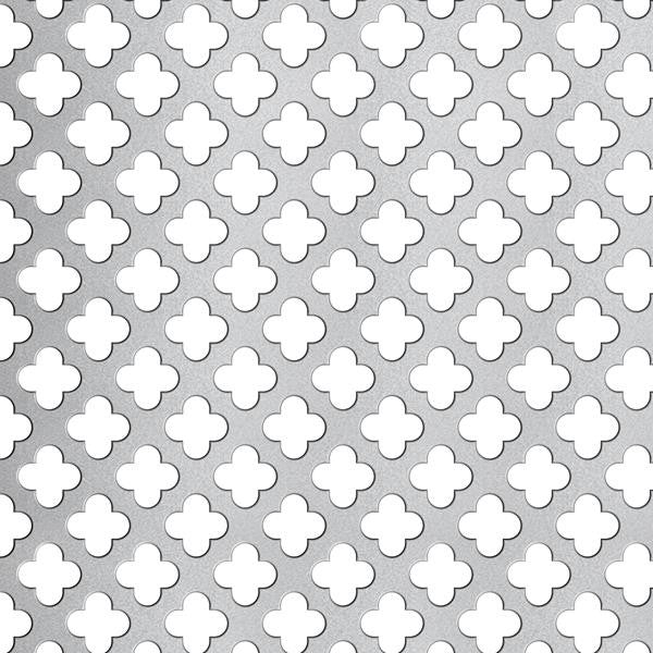 Perforeret Stål plade 1x1000x2000 mm kløverblad huller 12,21 mm