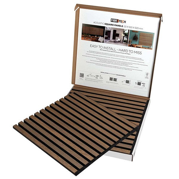 FibroTech akustikpanel SQUARE 22x520x520 mm 2 stk/pakke - Oiled oak