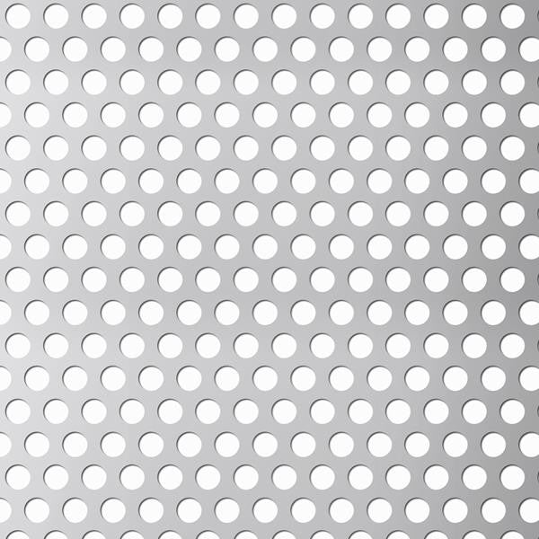 Perforeret Syrefast stål plade 2x1000x2000 mm runde huller Ø6 mm