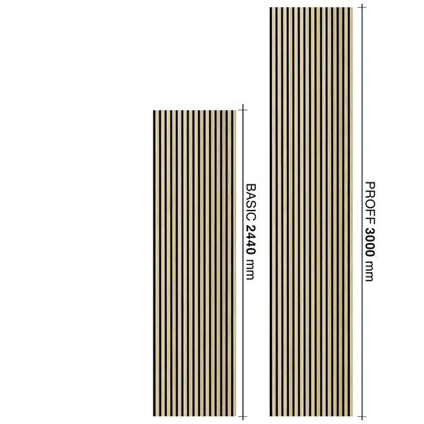 FibroTech akustikpanel BASIC PROFF 22x605x3000 mm - Ash