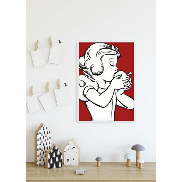 Plakat Snehvide æblebid - rød - 50x70 cm
