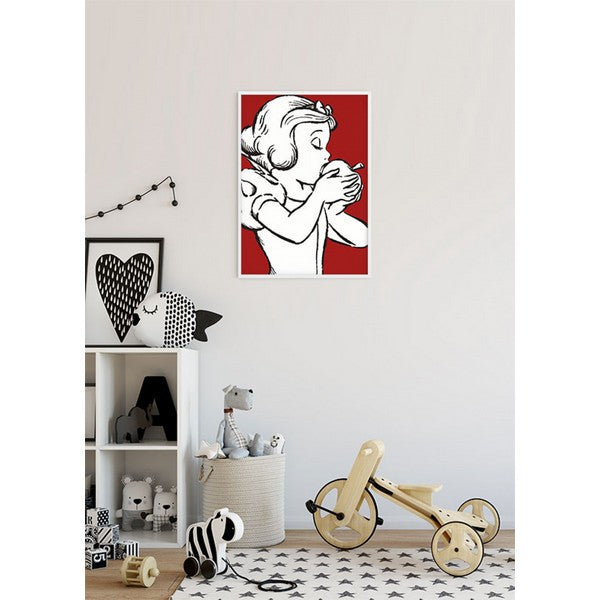 Plakat Snehvide æblebid - rød - 30x40 cm