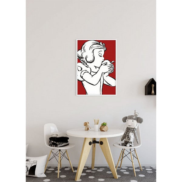 Plakat Snehvide æblebid - rød - 50x70 cm