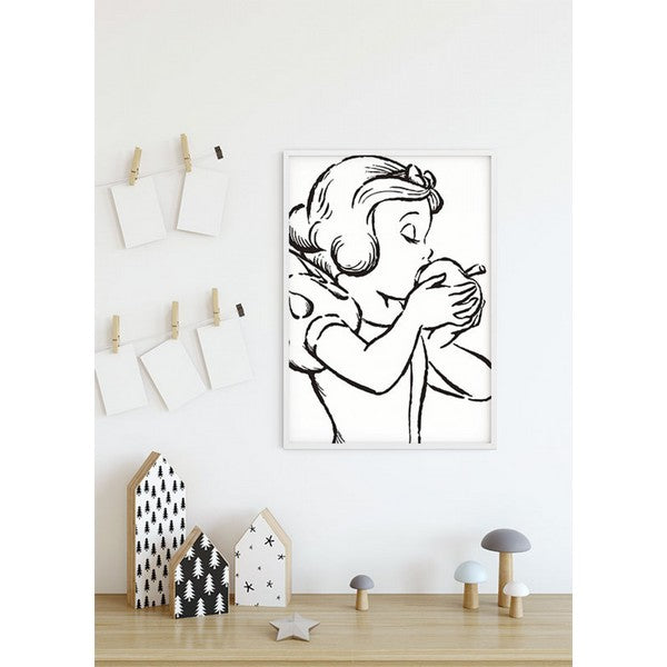 Plakat Snehvide æblebid - hvid - 50x70 cm