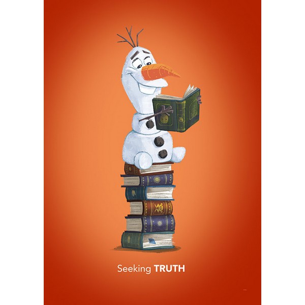 Plakat Frozen Olaf Læsning - 50x70 cm