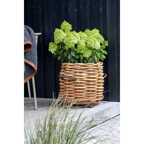 Rund Rattankurv (sæt m/5 stk/3 str) Ø32-62xH39-84 cm