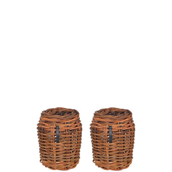 Rund Rattankurv (sæt m/5 stk/3 str) Ø32-62xH39-84 cm