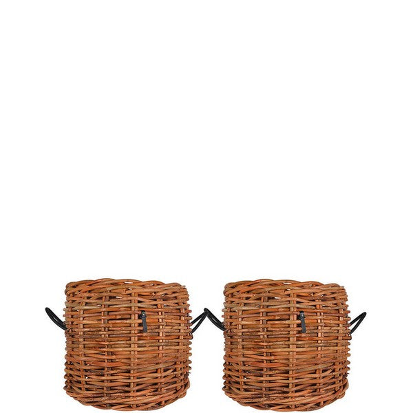 Rund Rattankurv (sæt m/5 stk/3 str) Ø32-62xH39-84 cm