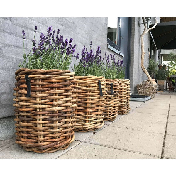 Rund Rattankurv (sæt m/4 stk/3 str) Ø32-62xH40-84 cm