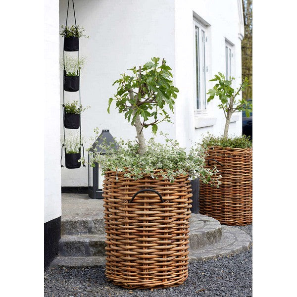 Rund Rattankurv (sæt m/4 stk/3 str) Ø32-62xH40-84 cm