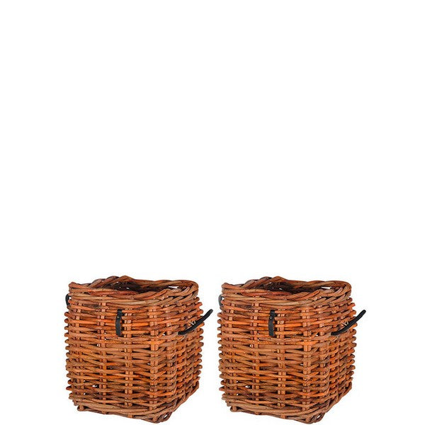 Firkantet Rattankurv (sæt m/5 stk/3 str) L27-59xB27-59xH39-84 cm