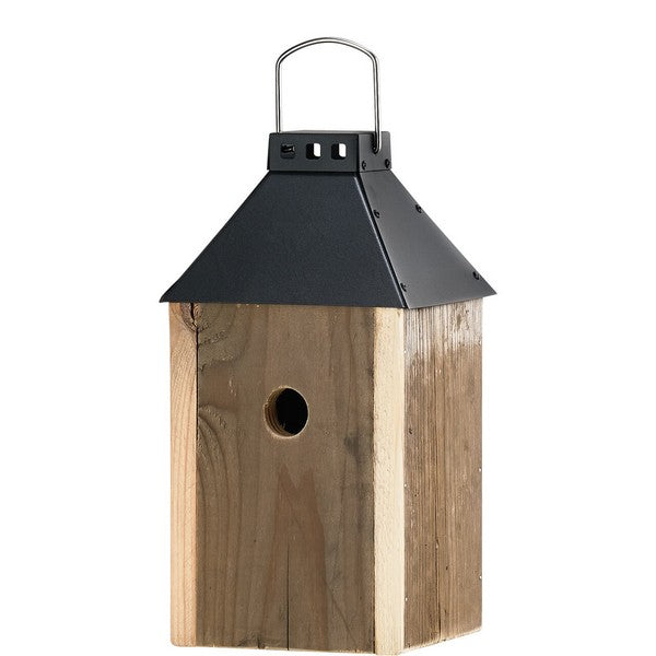 Sort Mini Birdy Sleep Fuglehus (genb træ) L17xB17xH33,5 cm