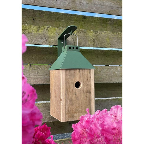 Olivengrøn Mini Birdy Sleep Fuglehus (genb træ) L17xB17xH33,5 cm