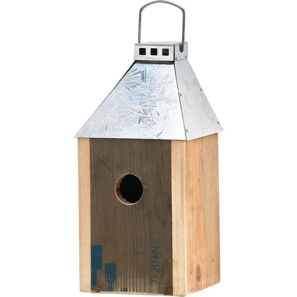 Galvaniseret Mini Birdy Sleep Wall Fuglehus (genb træ) L17xB17xH36,5 cm