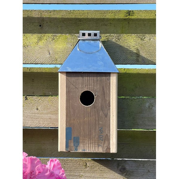 Galvaniseret Mini Birdy Sleep Wall Fuglehus (genb træ) L17xB17xH36,5 cm