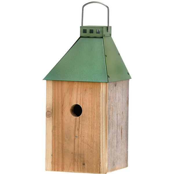 Olivengrøn Mini Birdy Sleep Wall Fuglehus (genb træ) L17xB17xH36,5 cm