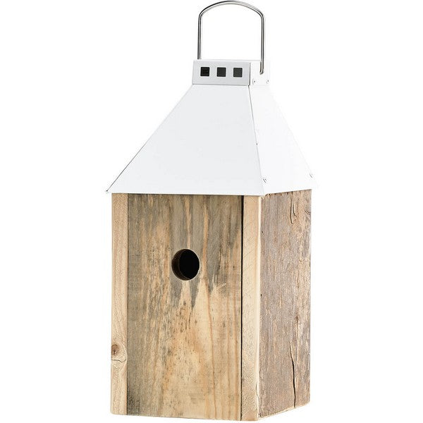 Hvid Mini Birdy Sleep Wall Fuglehus (genb træ) L17xB17xH36,5 cm