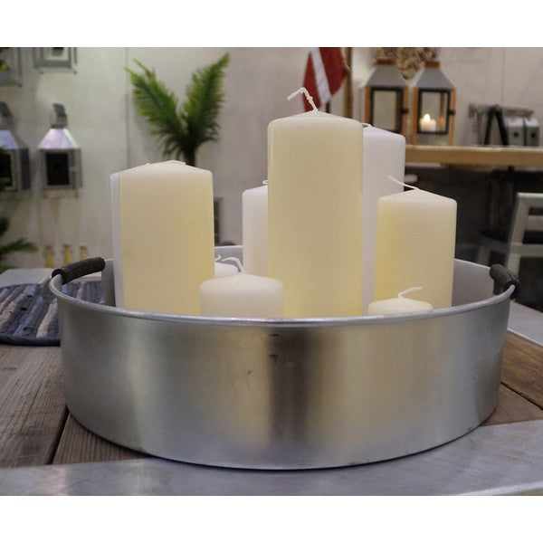 Midi Bloklys (80T) - ElfenbenØ7 x H18 cm - ca. 0,6 kg