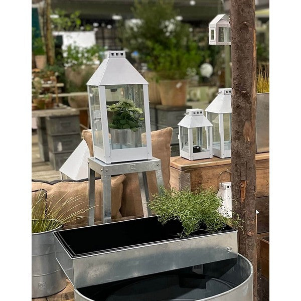 Galvaniseret Rektangulær Plantebakke (sæt m/3 stk/3 str) L56,5-58,5xB32-34 x H10 cm