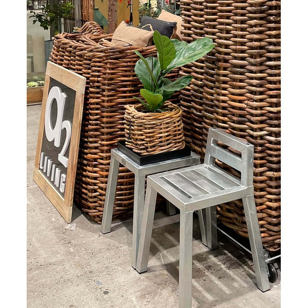 Sort Mini Firkantet Bundbakke (t/Rattankurv) L30xB30xH4 cm