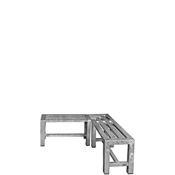 Galvaniseret Hjørnebænk 1+1 Sektioner (Ben: 4 x 4 cm) L110xB110xH46 cm