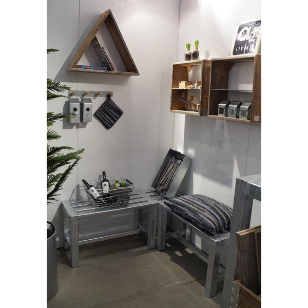 Galvaniseret Hjørnebænk 1+1 Sektioner (Ben: 4 x 4 cm) L110xB110xH46 cm
