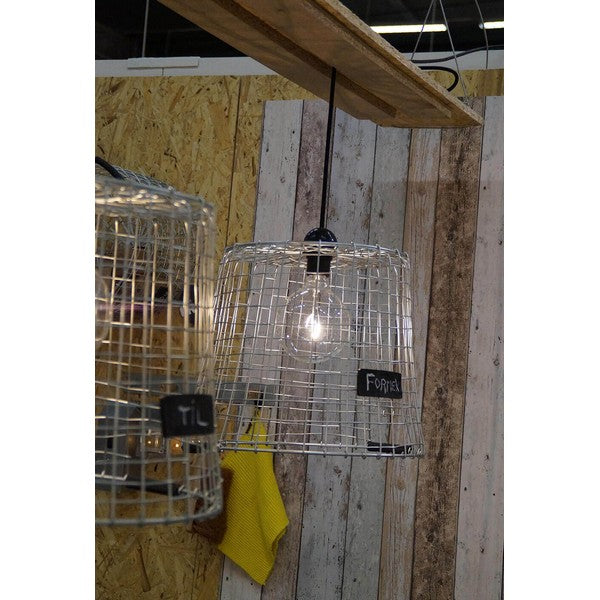 Lampekurv m stofledning (m fatning) Ø40xH36 cm