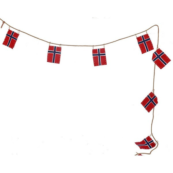 Mini Flag Wire Norge (8 flag) L14,5xB11xH300 cm