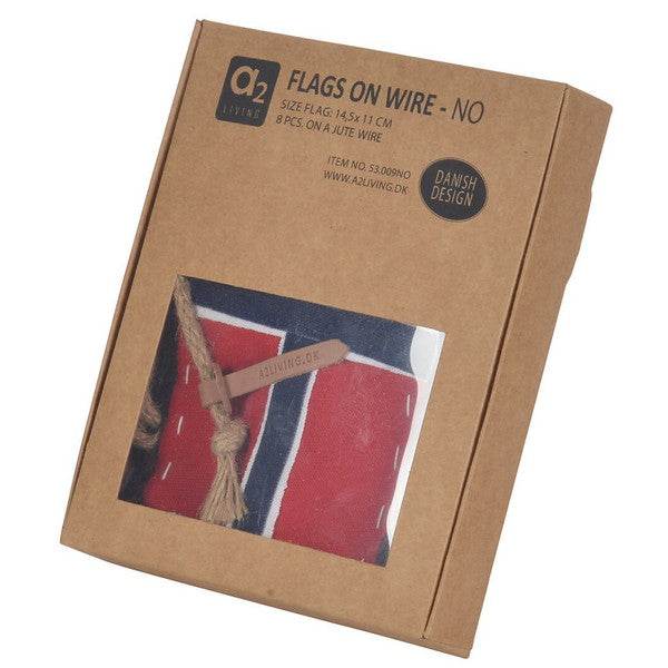Mini Flag Wire Norge (8 flag) L14,5xB11xH300 cm