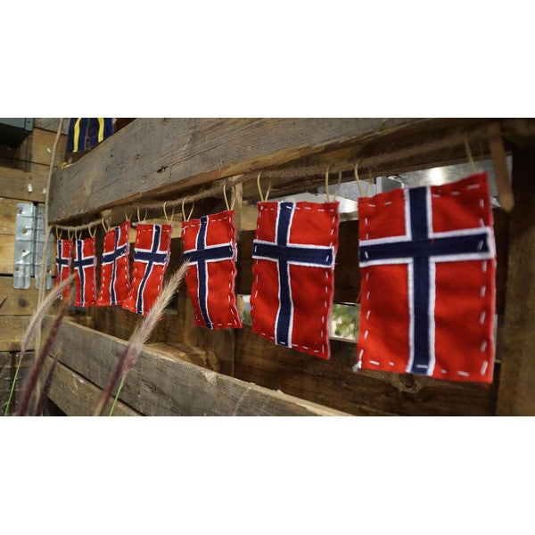 Mini Flag Wire Norge (8 flag) L14,5xB11xH300 cm