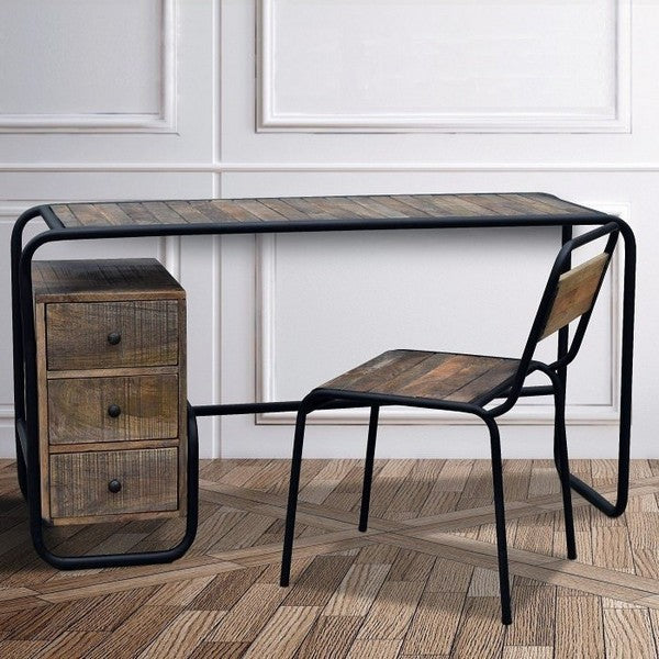 Skrivebord Christiania Raw i Patineret massivt mangotræ 140x45x74 cm