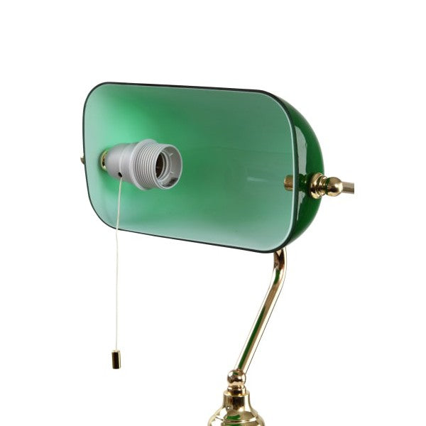 Banker bordlampe messing/grøn