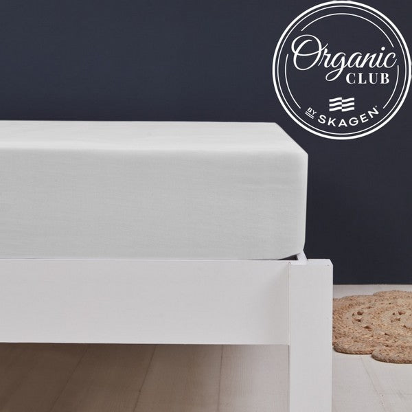By Skagen faconlagen bomuldssatin økologisk 160x200x30 cm hvid