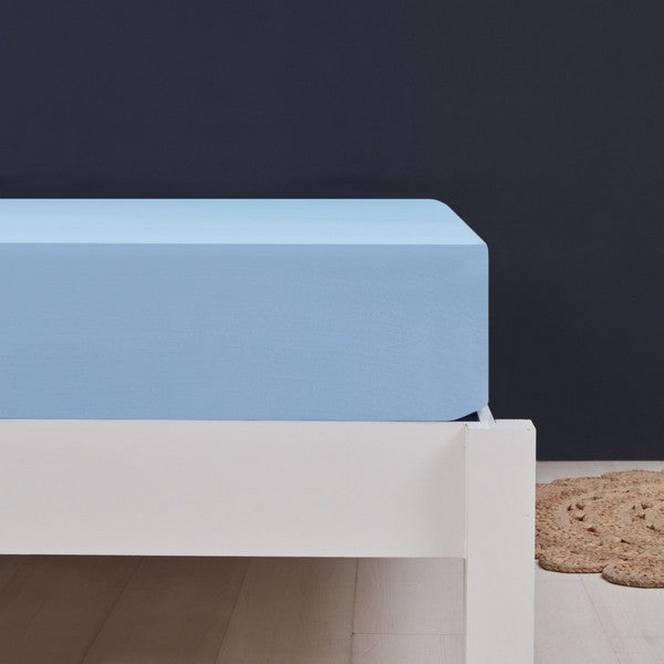 By Skagen faconlagen bomuldssatin 140x200x30 cm lyseblå
