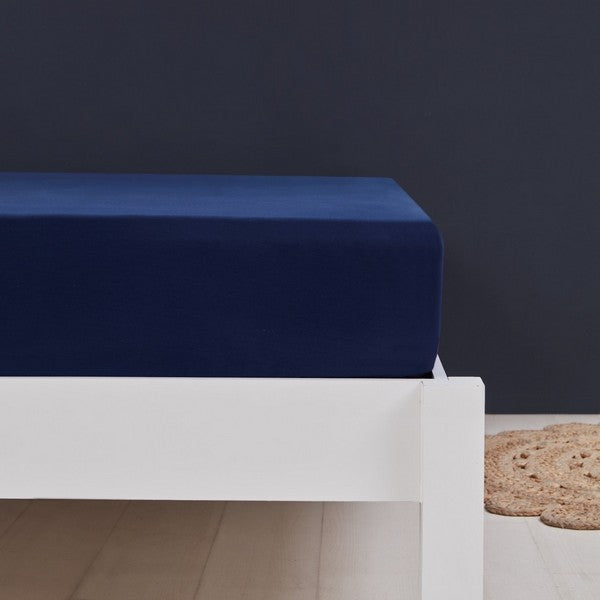 By Skagen faconlagen bomuldssatin 90x200x30 cm mørkeblå