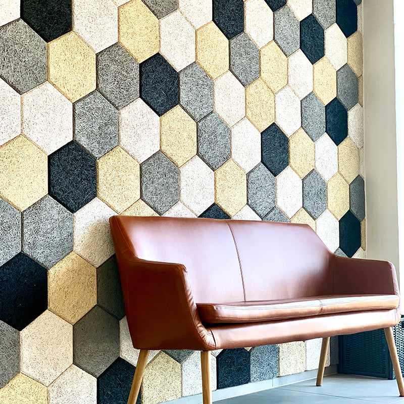 FibroTech Hexagon træbeton beige 18 stk/kasse 289x250x25 mm