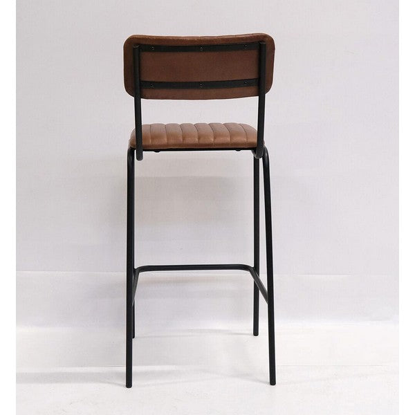 Diner barstol med quiltet lædersæde - 105x43x50 cm