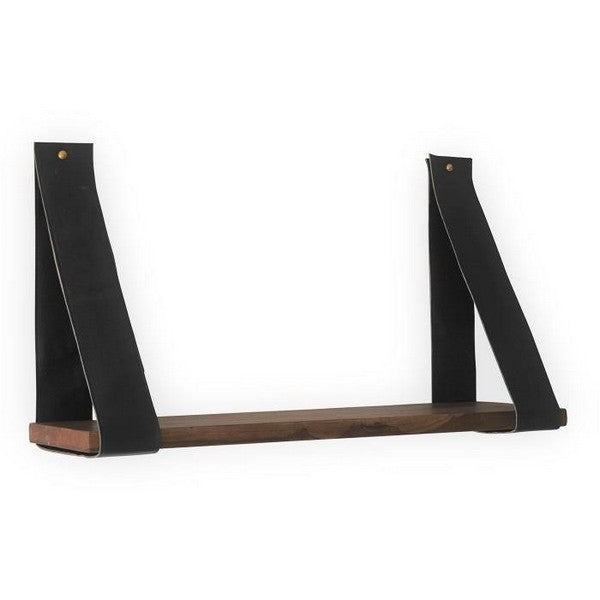 Svævehylde Hayfay med læderstrop 70x20 cm