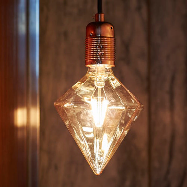 Pære LED 3W diamant gyldent glas