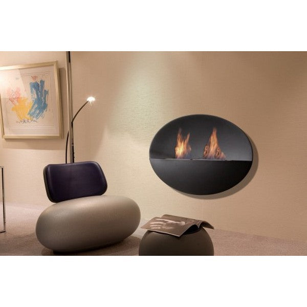 Prometheus OB sort - væghængt biopejs 115 cm 2x2L