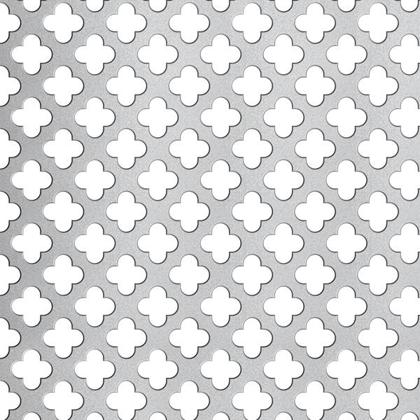 Perforeret Stål plade 1x1250x2500 mm kløverblad huller 12,21 mm