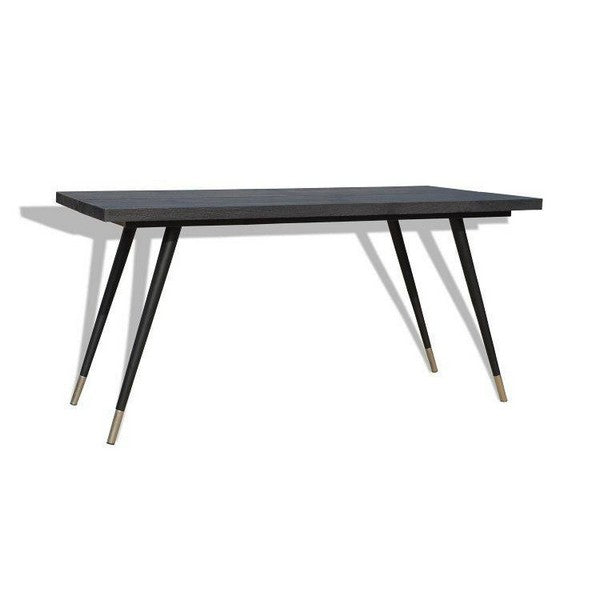 Spisebord Sticks-sort i massivt mørkt træ 150x80x74 cm