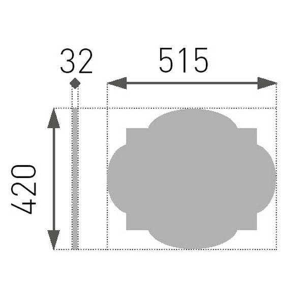Stuk Roset 10, 515x420 mm