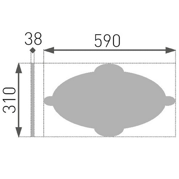 Stuk Roset 11, 590x310 mm