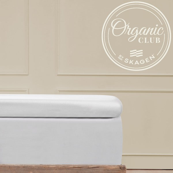 By Skagen toplagen bomuldssatin økologisk 120x210x10+10 cm hvid