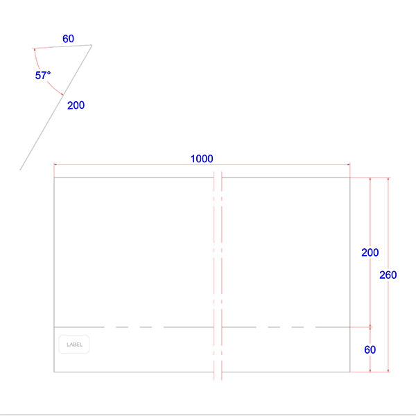 Sneglehegn 200 sort alu 0,6x60x200x1000 mm