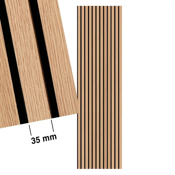 FibroTech akustikpanel UNIKA 35 mm 22x605x2440 mm - light oak