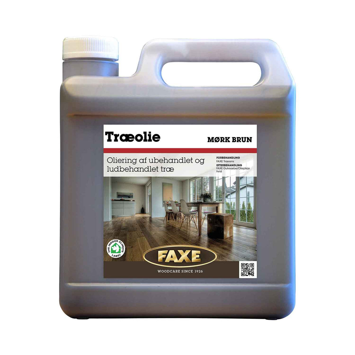 FAXE Træolie mørk brun 2,5 liter