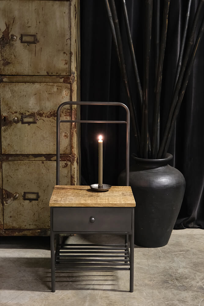 Trademark Living Bjertrup skammel med skuffe og hylde