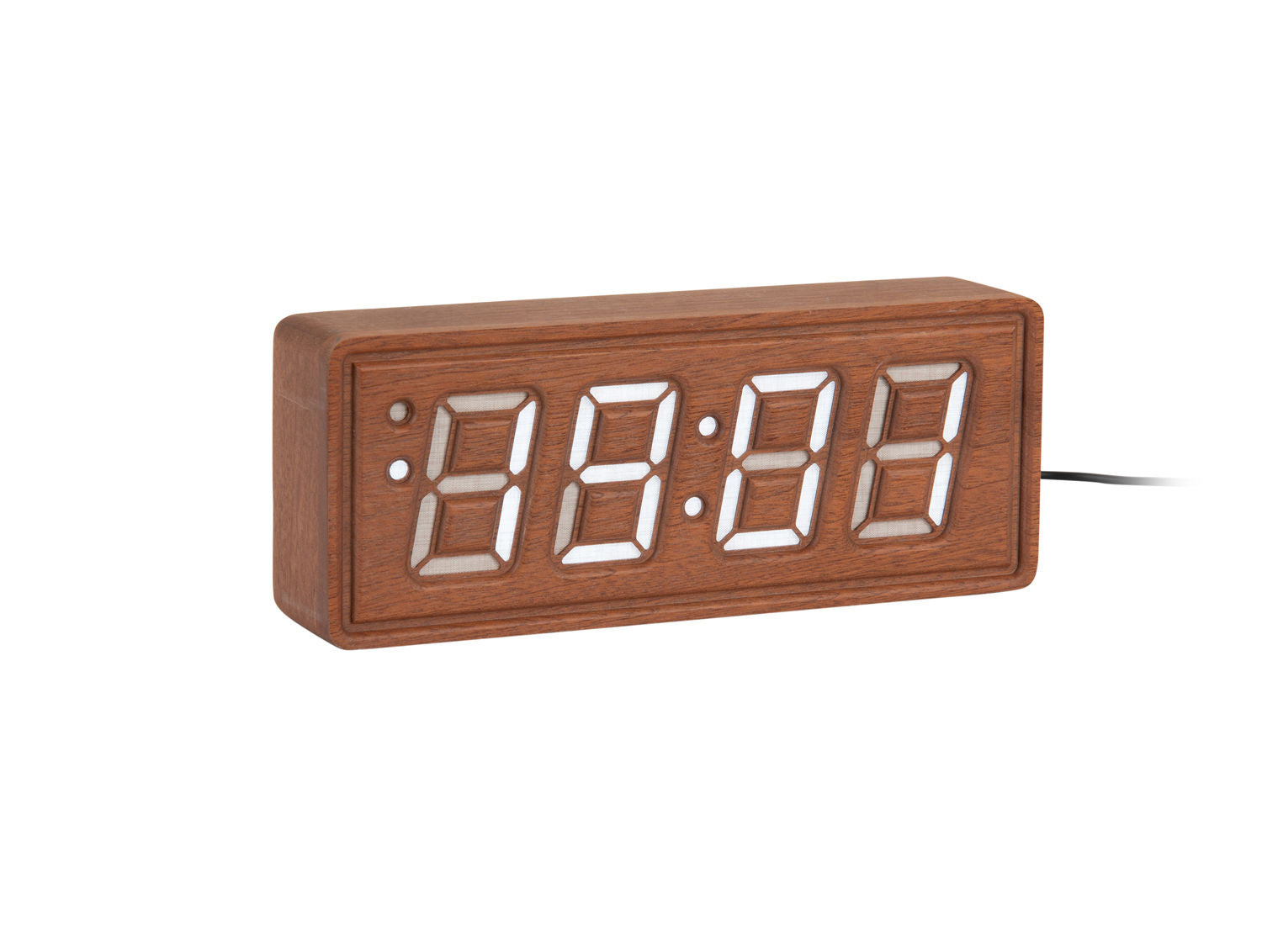 Karlsson Alarm clock Solid Wood Engraved dark wood